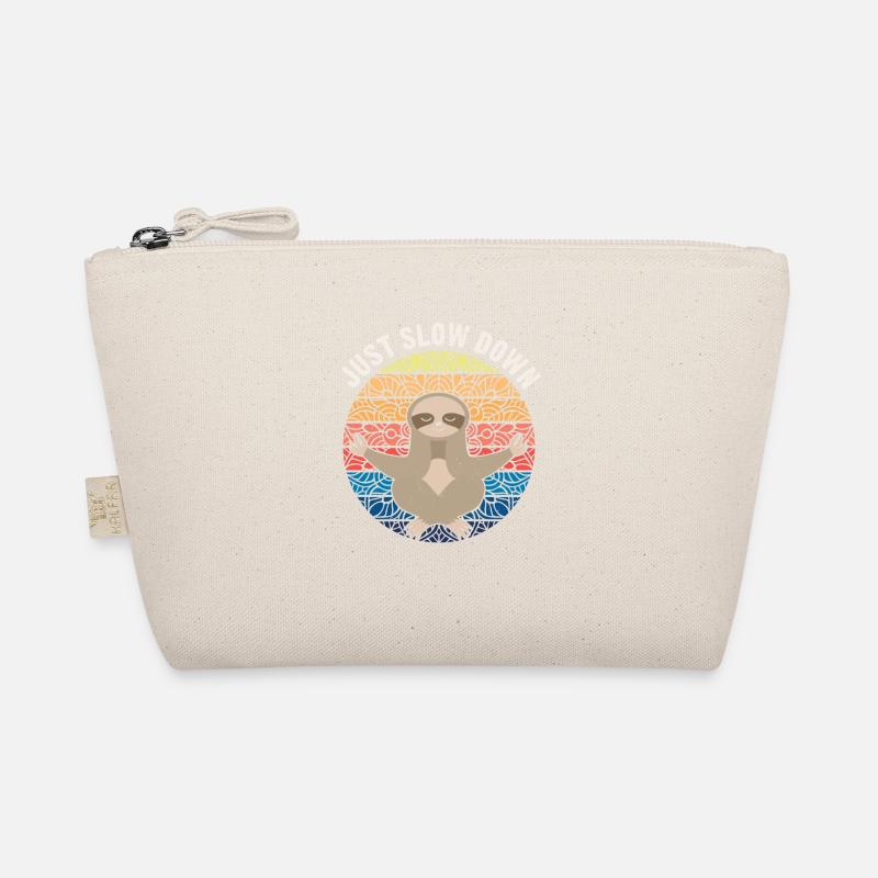 Just Slow Down Sloth Retro Meditation Sloth Organic Pouch