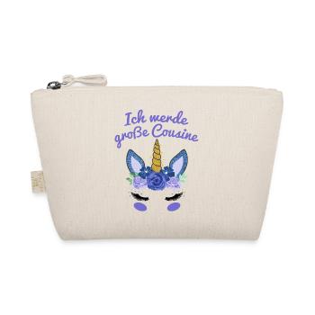 Ich Werde Große Cousine Einhorn Gesicht Geschenk - Bio-Täschchen - Natur - Vorne