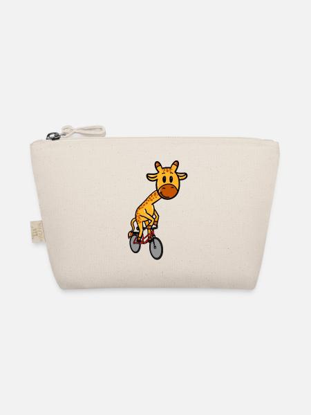 Radfahrende Giraffe - Bio-Täschchen - Natur