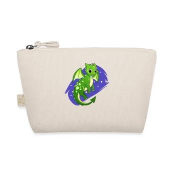 Sweet green baby dragon kids cartoon humor - Organic Pouch - nature - Front
