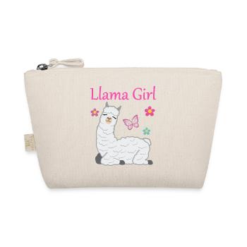 Llama alpaca girl gift women kids - Organic Pouch - nature - Front