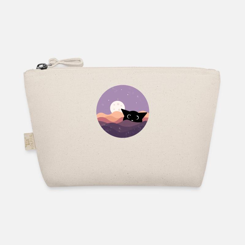 Chat drôle et mignon avec la lune en arrière-plan Trousse biologique