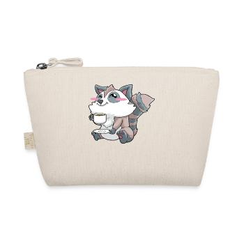 Funny raccoon drinking coffee - Organic Pouch - nature - Front