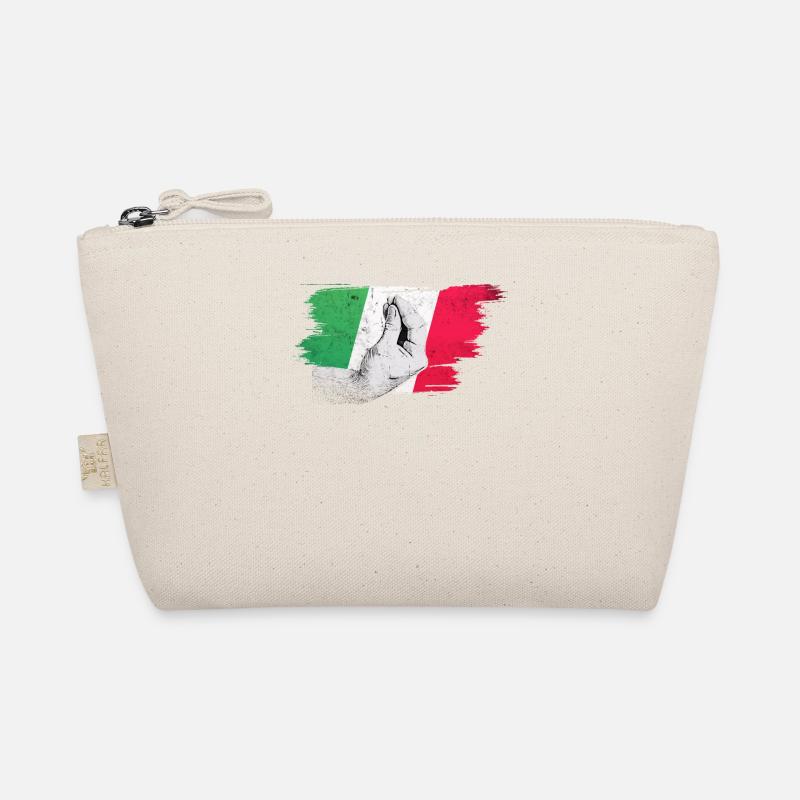 Drapeau italien avec capisci de geste de la main typique? Trousse biologique