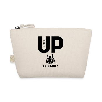Mens Level Up To Daddy - Gift Funny Dad Fathers - Organic Pouch - nature - Front