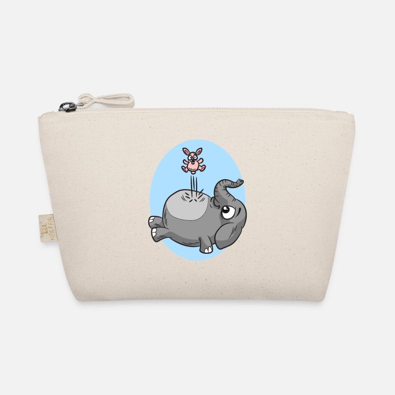 Springende Maus auf Elefant Bio-Täschchen