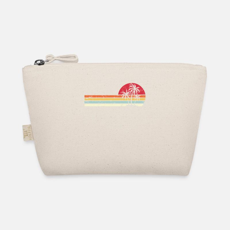 Palm Tree Retro Style Tropical Beach Pacific Ocean Organic Pouch