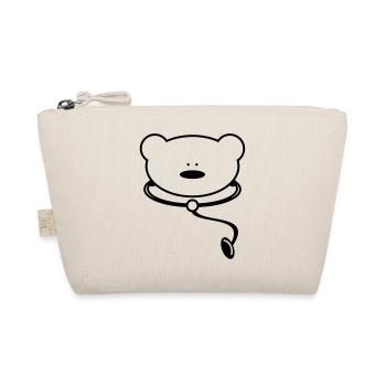 Lustiger Teddybär mit Stethoskop - Bio-Täschchen - Natur - Vorne