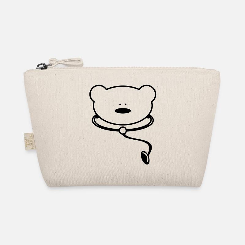 Funny teddy bear with stethoscope Organic Pouch