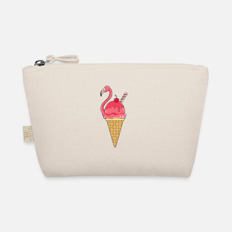 Flamingo Eis Eiswaffel Eiscream Rosa Bio-Täschchen