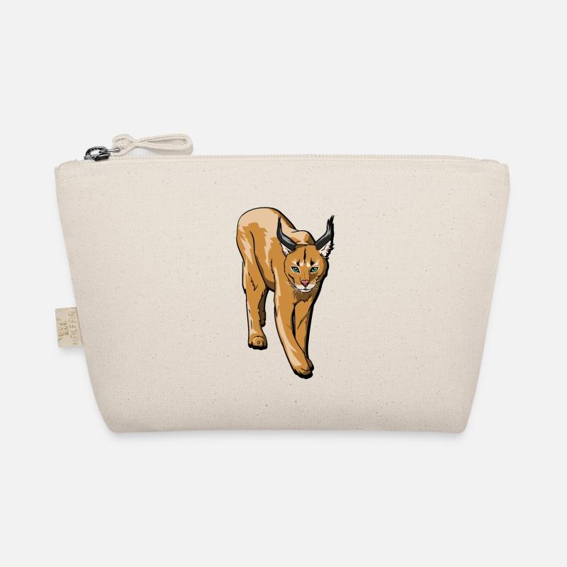 Mittelgroße Wildkatze Karakal & Luchs Geschenk - Bio-Täschchen - Natur