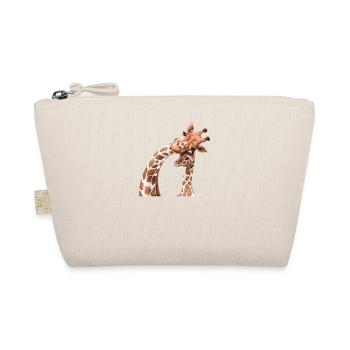 Mother and Baby Animals Watercolor Giraffe Mom - Organic Pouch - nature - Front