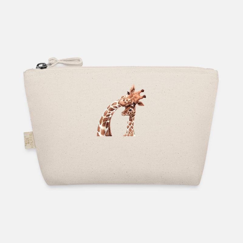 Mutter und Tierbabys Aquarell Giraffe Mutter Bio-Täschchen