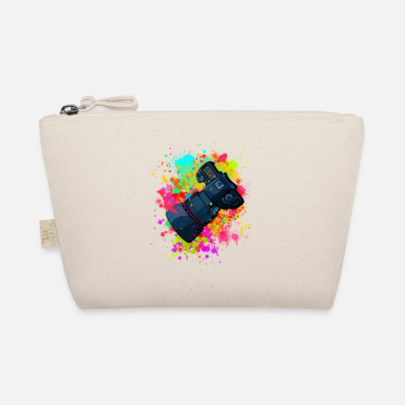 tolle Kamera mit Objektiv in Farbkleckse Geschenk Bio-Täschchen