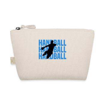 Handball Silhouette Neon Blau - Bio-Täschchen - Natur - Vorne