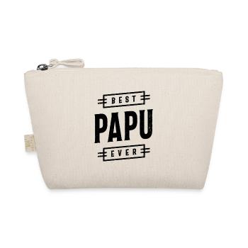 Geschenk für Papu | Bester Papu aller Zeiten | Papu Geschenk - Bio-Täschchen - Natur - Vorne