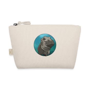 funny looking baby hippo gift hippo - Organic Pouch - nature - Front