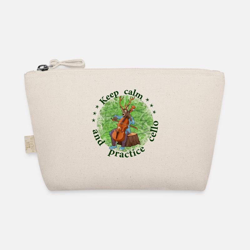Keep calm practice cello cello reindeer Organic Pouch