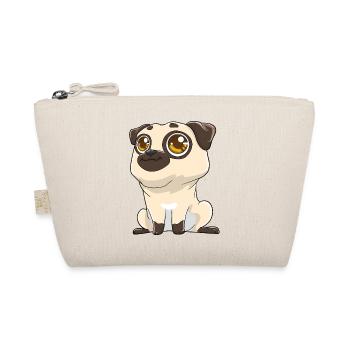 Cute pug with big eyes - Organic Pouch - nature - Front