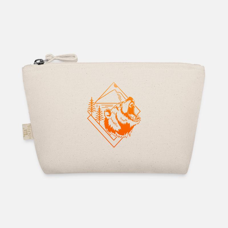 Bear - Mountain - Pine Trees - Nature Lover Gift Organic Pouch
