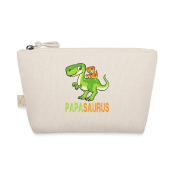 Papasaurus Long Neck Son Papa Father's Day Dinosaur - Organic Pouch - nature - Front