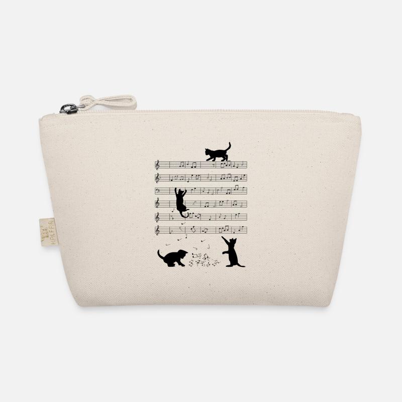 Katzen Musik Noten - Bio-Täschchen - Natur