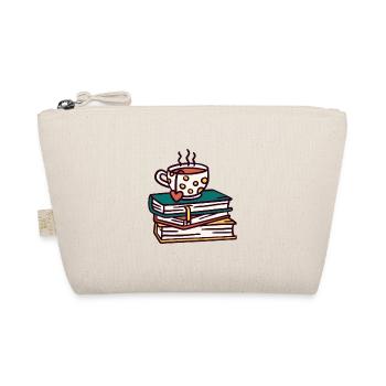 Book cup tea coffee books reading gift - Organic Pouch - nature - Front