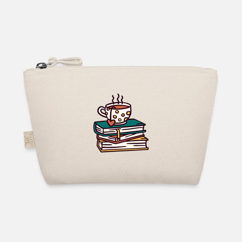 Book cup tea coffee books reading gift Organic Pouch