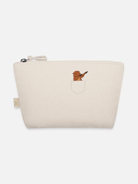 Dabbing Beaver Fake Pocket Beaver - Organic Pouch - nature - Front