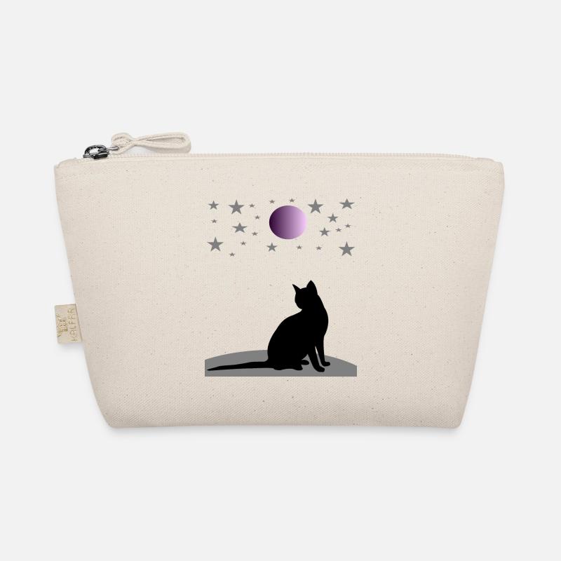 Sternenhimmel mit Mond und Katze Bio-Täschchen