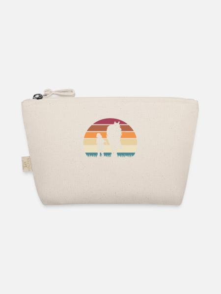 Horse and girl cute horse shirt - Organic Pouch - nature - Front