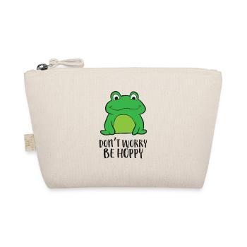 Cute Frog Don't Worry Be Hoppy Funny Frog Lover - Organic Pouch - nature - Front