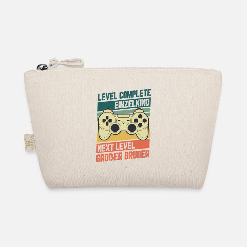 Level Complete Einzelkind Bruder Geburt Geschenk Bio-Täschchen