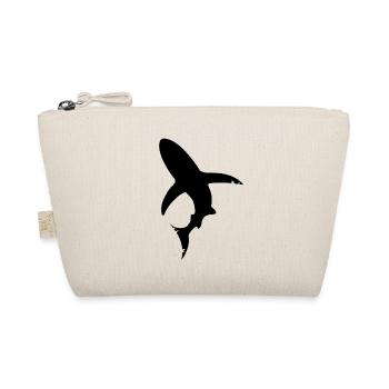 Shark fish silhouette - Organic Pouch - nature - Front
