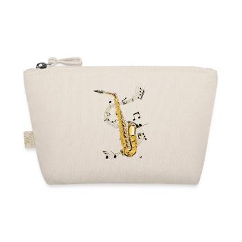 Saxophones image avec portée avec des notes musicales - Trousse biologique - nature - Devant