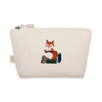 Fox reading books bookworm book gift - Organic Pouch - nature - Front