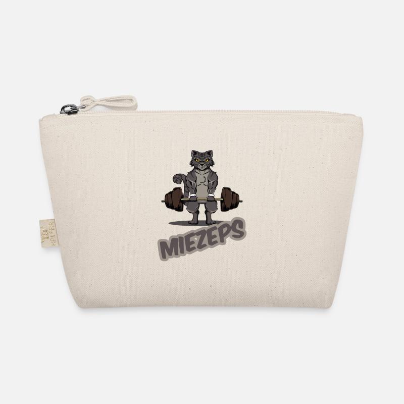 Fitnessstudio Katzen Spruch " Miezeps " Sport Ha - Bio-Täschchen - Natur