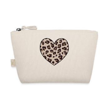 Leopard Print Herzform Tier Gepard Druck - Bio-Täschchen - Natur - Vorne