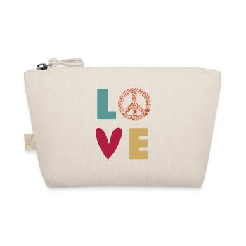 Love Peace - coeur de paix d'amour - couleurs rétro - Trousse biologique - nature - Devant