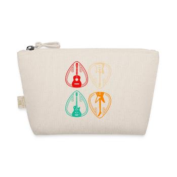 Vintage Guitar Pick Guitarist Gift - Organic Pouch - nature - Front