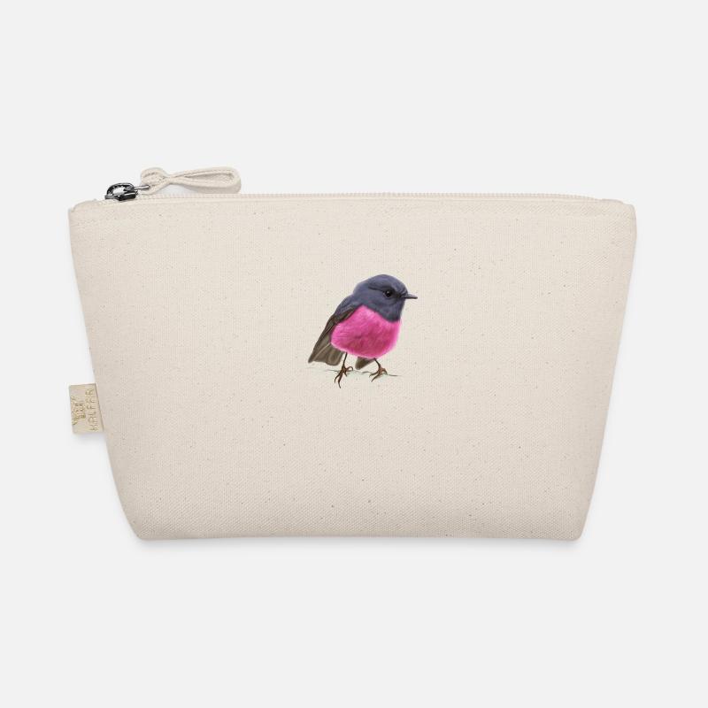 coole Vogel Pink Robin Geschenkidee Bio-Täschchen