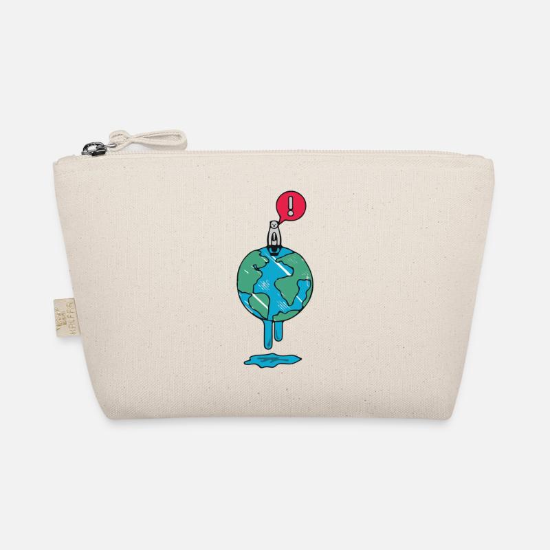 Global warming polar bear earth environment gift Organic Pouch