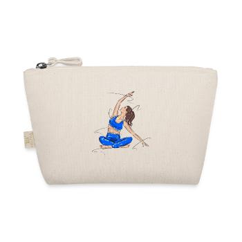 Sexy Fitness Frau Stretching Yoga Pilates - Bio-Täschchen - Natur - Vorne