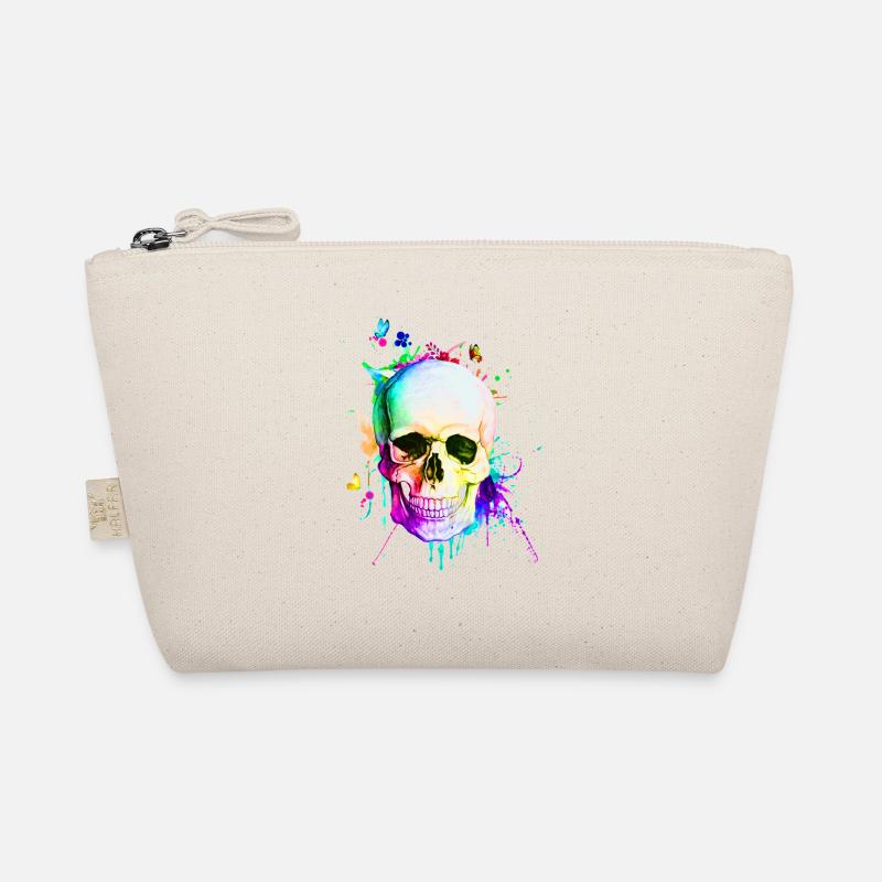 Watercolor skull skeleton skull gift Organic Pouch