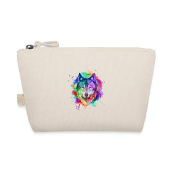 Aquarell Wolf Geschenk - Bio-Täschchen - Natur - Vorne