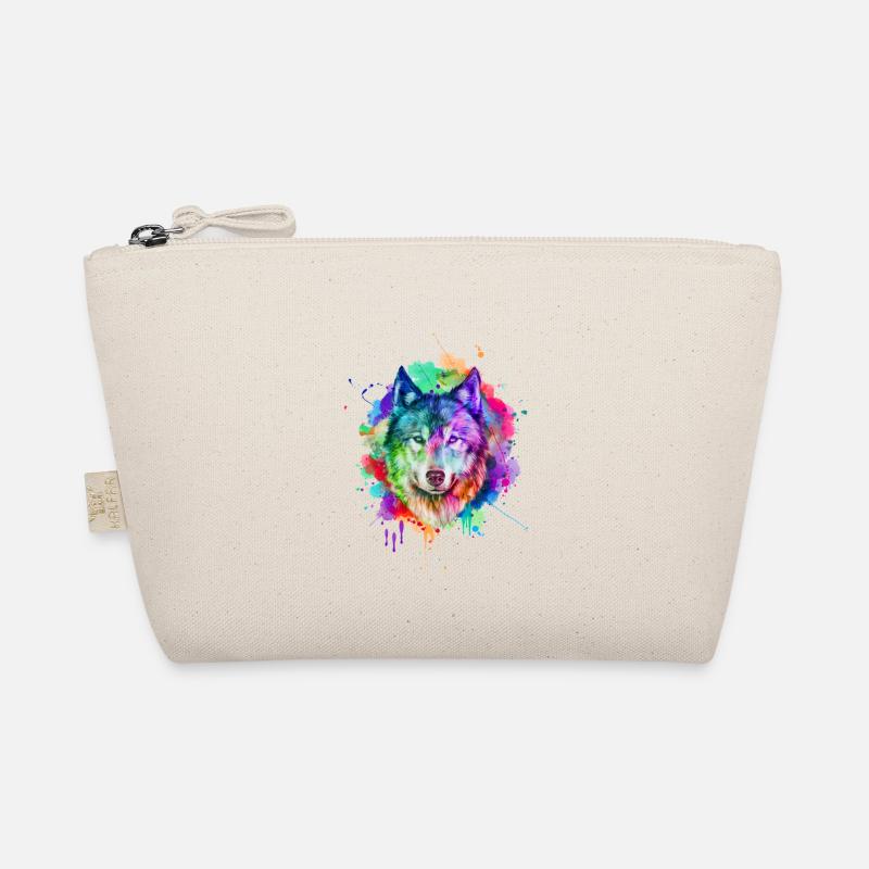 Aquarell Wolf Geschenk Bio-Täschchen