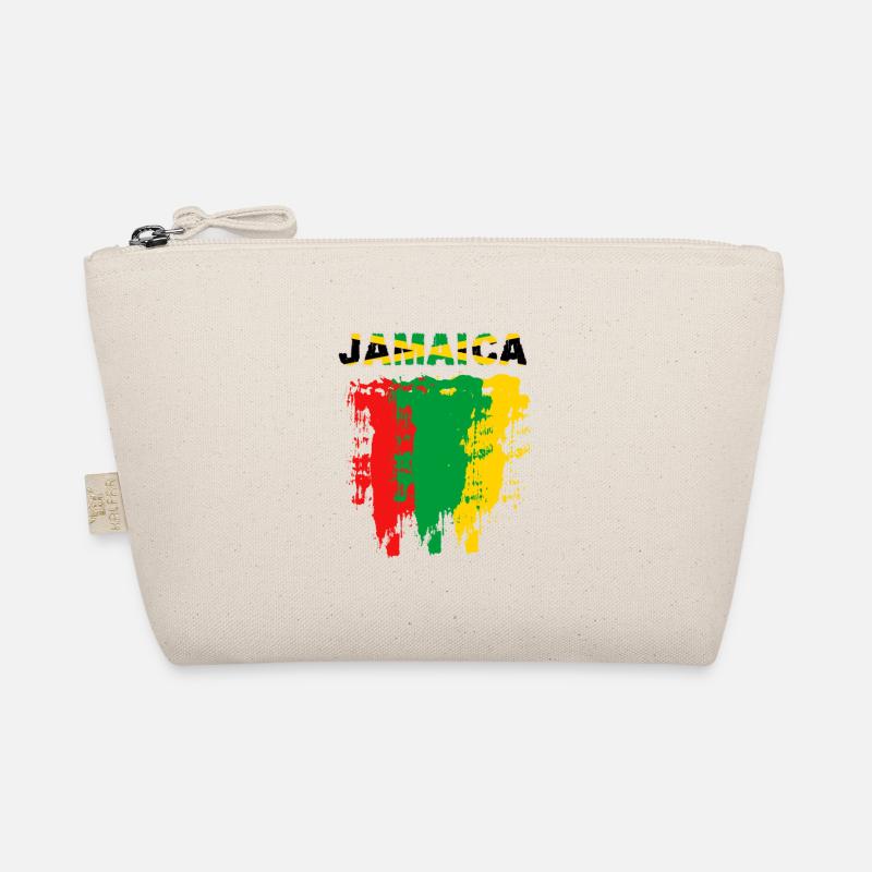Jamaica Schrift mit Flagge - Bio-Täschchen - Natur