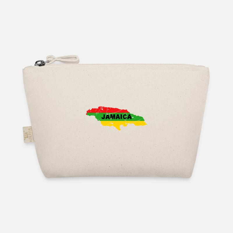 Jamaica Schrift mit Flagge - Bio-Täschchen - Natur