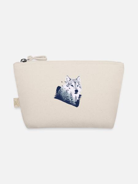 Wolf motif nature wolves - Organic Pouch - nature - Front