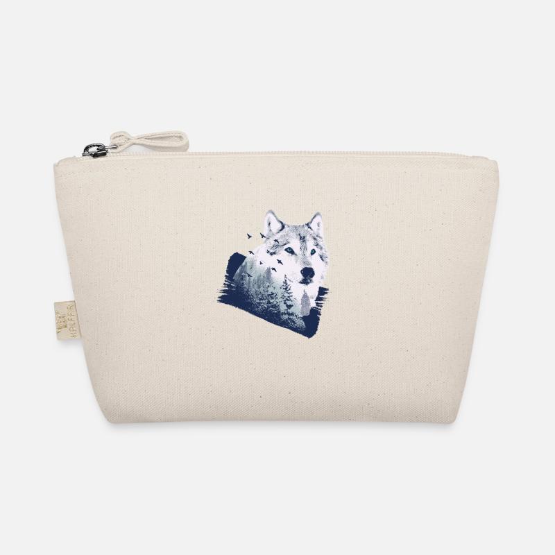 Wolf motif nature wolves Organic Pouch